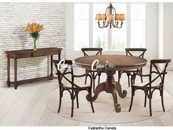 Conjunto Mesa de Jantar Havai Londres com 04 Cadeiras 1.20 x 1.20 Redonda